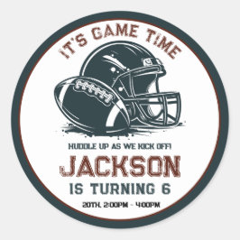 Adesivo É hora do jogo! Jogo de aniversários de futebol