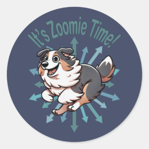 Adesivo É hora do Zoomie Australian Shepherd