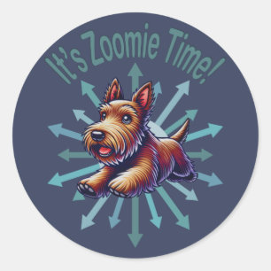 Adesivo É hora do Zoomie, Brown Scotty