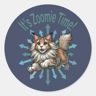 Adesivo É hora do Zoomie Maine Coon Cat