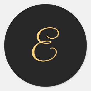 Adesivo E inicial, de cor Dourada, em forma de monograma p