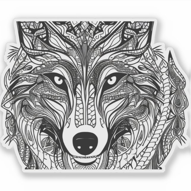 Adesivo E.J. Dourado Wolf Face Removable Vinyl (Frente)