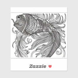 Adesivo E.J. Peixe Dourado amovível Vinil