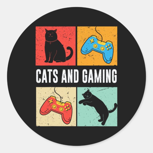 Adesivo E Jogos Para O Jogo Gamer De Gâmero De Gato (Frente)