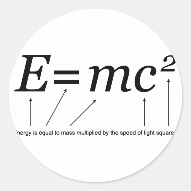 Adesivo E=MC2 Teoria da Relatividade de Einstein (Frente)