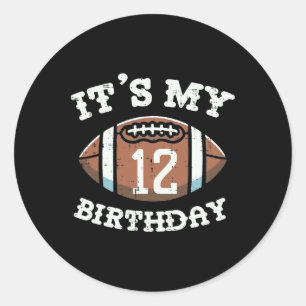 Adesivo É Meu 12º Aniversário Futebol Americano 12 Anos de