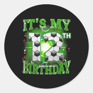Adesivo É Meu 12º Aniversário Futebol Masculino 12 Anos Pa