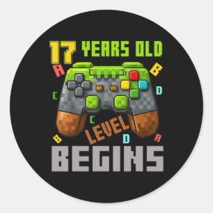 Adesivo É Meu 17º Aniversário Controle de Jogo Pixel 17 A