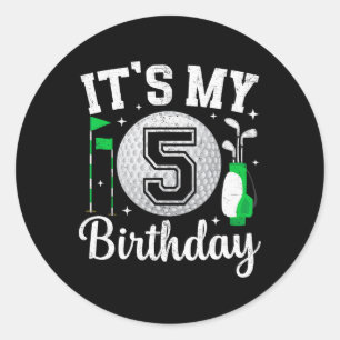 Adesivo É Meu 5º Aniversário Golfe 5 Anos Jogador de Golfe