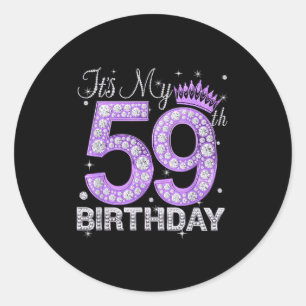Adesivo É Meu 59º Aniversário Rainha Mulheres 59 Anos Diam