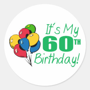 Adesivo É meu 60th aniversário (os balões)
