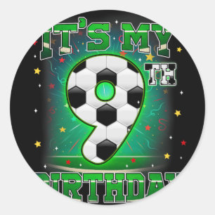 Adesivo É Meu 9º Aniversário Futebol Masculino 9 Anos de I