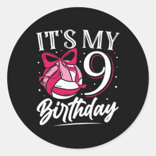 Adesivo É meu aniversário de 9 anos, festa de aniversário