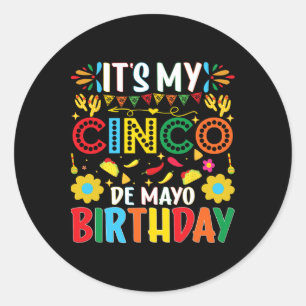 Adesivo É meu aniversário de Cinco De Mayo Feliz Cinco De