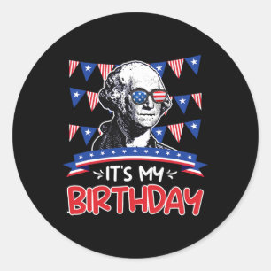 Adesivo É Meu Aniversário Dia da Independência George Wash