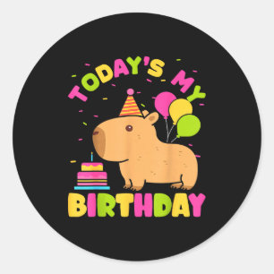 Adesivo É Meu Aniversário Garotas Amantes de Capivara Aniv