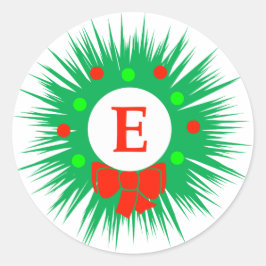 Adesivo E Monograma (coroa de Natal moderna)