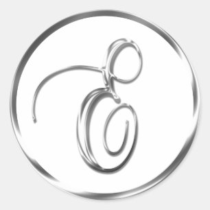 Adesivo E Monograma Faux Silver Envelope Ou Favor Seal