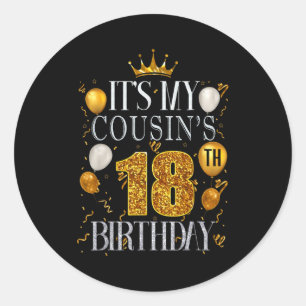 Adesivo É o 18º aniversário do meu primo Feliz aniversário