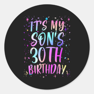 Adesivo É o 30º Aniversário do Meu Filho Colorido Feliz 30