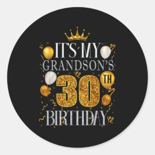 Adesivo É o 30º aniversário do meu neto Feliz Aniversário 
