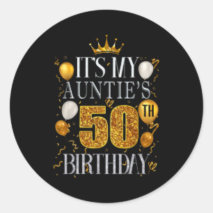 Adesivo É o 50º aniversário da minha tia Feliz aniversário