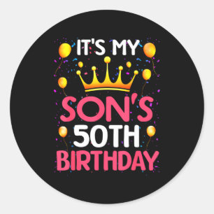 Adesivo É o 50º aniversário do meu filho Feliz aniversário
