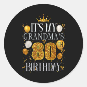 Adesivo É o 80º aniversário da minha avó Feliz aniversário