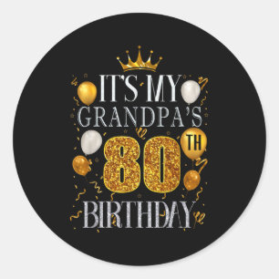 Adesivo É o 80º aniversário do meu avô Feliz aniversário 8