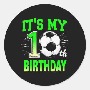 Adesivo É o meu 10º aniversário menino futebol Ll 