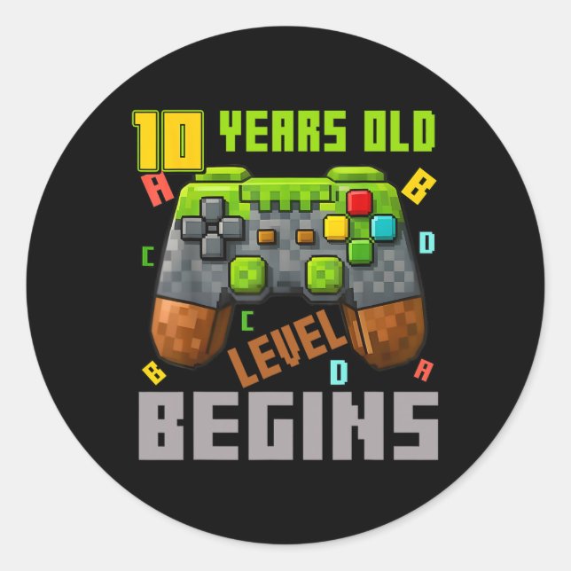 Adesivo É o meu 10º aniversário Pixel Gaming Controller 10 (Frente)
