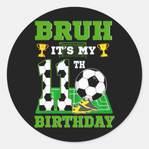 Adesivo É o meu 11º aniversário, festa temática de futebol