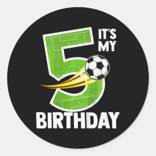 Adesivo É o meu 5º aniversário Menino Futebol Ll 5 anos de