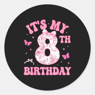 Adesivo É o meu 8º aniversário Nk Coquette Bow 8 anos de i