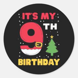 Adesivo É o meu 9º aniversário de Natal 9 anos de idade Pa