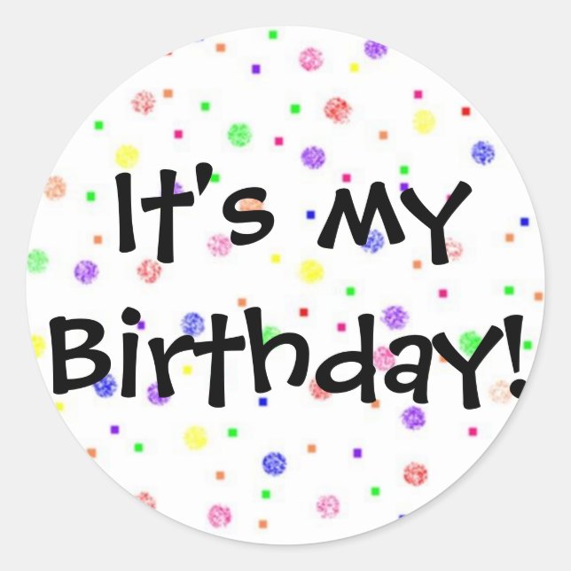 Adesivo É o meu aniversário! (Frente)
