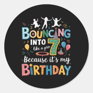 Adesivo É O Meu Aniversário, 7 de 7 Anos, Trampoline Jumpi