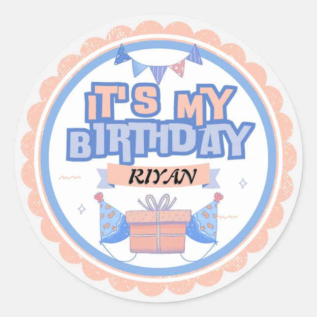 Adesivo É o meu aniversário! Divertido e Festivo - Perfeit (Frente)