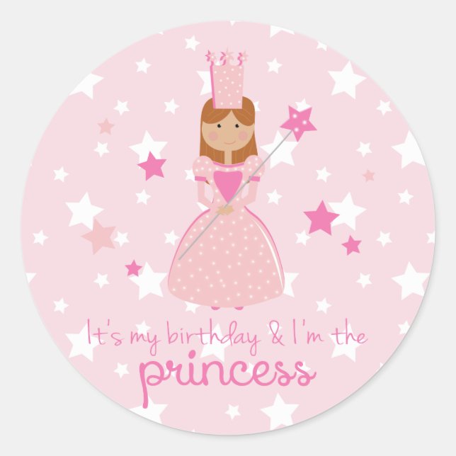 Adesivo É o meu aniversário e eu sou a princesa (Frente)
