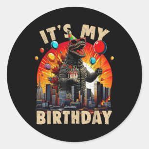 Adesivo É o meu aniversário, Festa de aniversário Kaiju, m