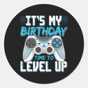 Adesivo É o Meu Aniversário Gamer Subir de Nível Festa de