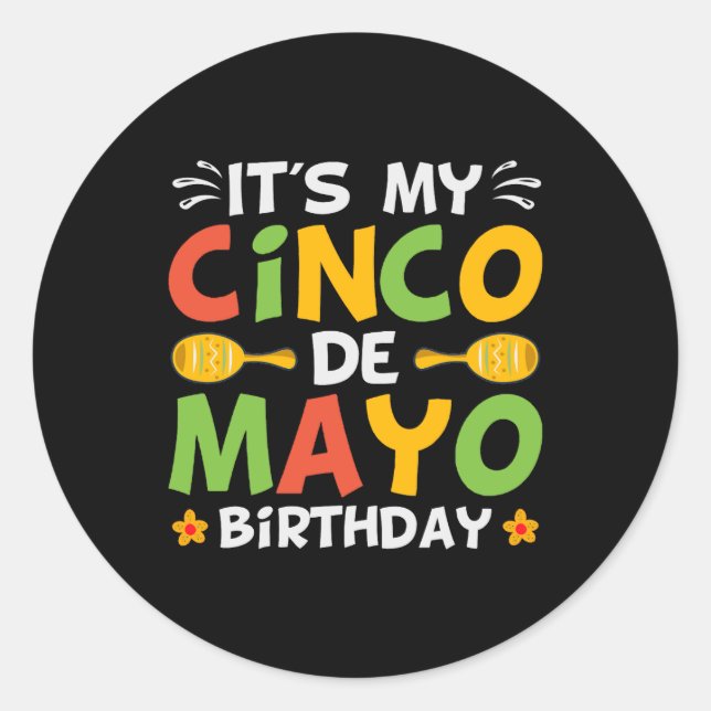 Adesivo É o meu Cinco de Mayo Aniversário (Frente)