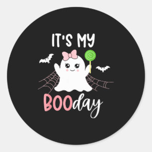 Adesivo É o Meu Dia de Boo Fofo Aniversário de Halloween F