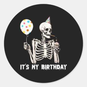 Adesivo É o meu esqueleto de aniversário de Halloween, ani