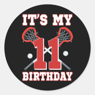 Adesivo É o meu jogador de Lacrosse, meu 11 Aniversário de