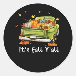 Adesivo É o outono, "Pumpkin Autumn Hello Fall Vintage"
