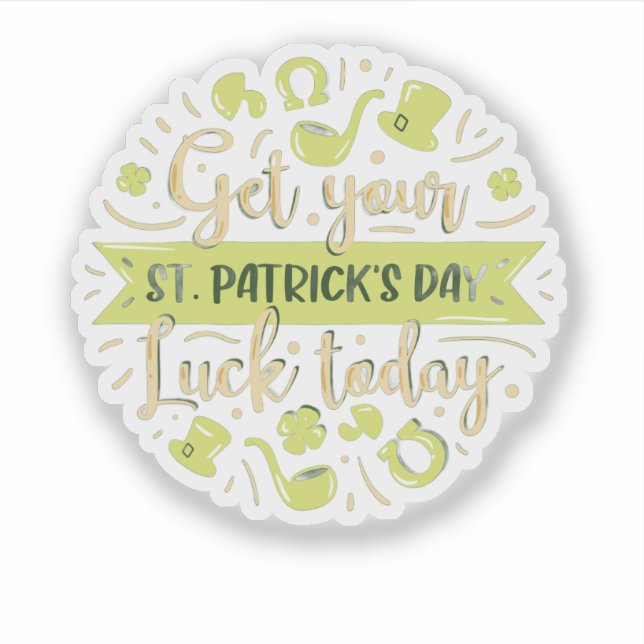 Adesivo É o Seu Dia de Sorte, St. Patrick's Day Essencial (Frente)