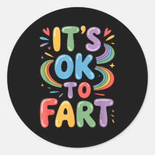 Adesivo É Ok Para Peidar Humor de Gás Engraçado Design Fla