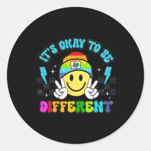 Adesivo É Okay Ser Diferente Sorriso Face Puzzle Autismo