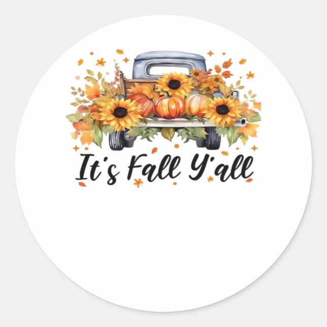 Adesivo É outono, "Pumpkin Autumn Tree Hello Fall Wom" (Frente)